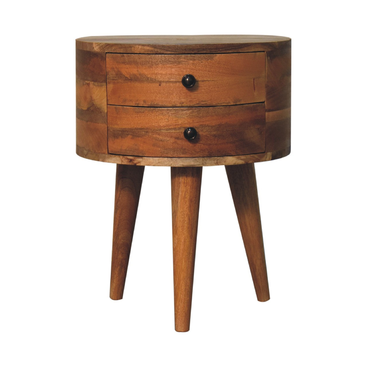 Odyssey Tripod Leg Open Solid Mango Wood Bedside Table Natural