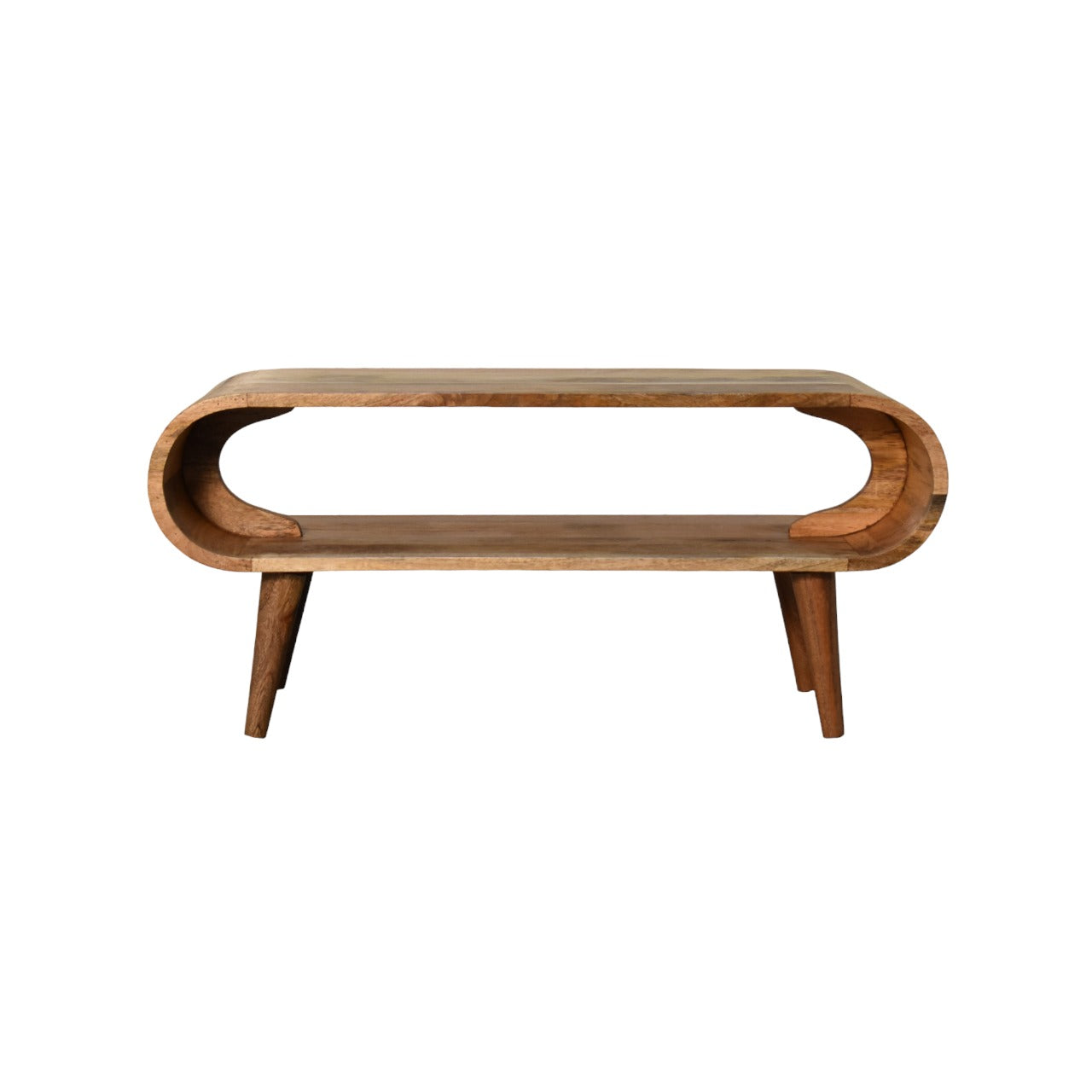 Amaya Wide Low Nordic Solid Mango Wood Coffee Table Oak