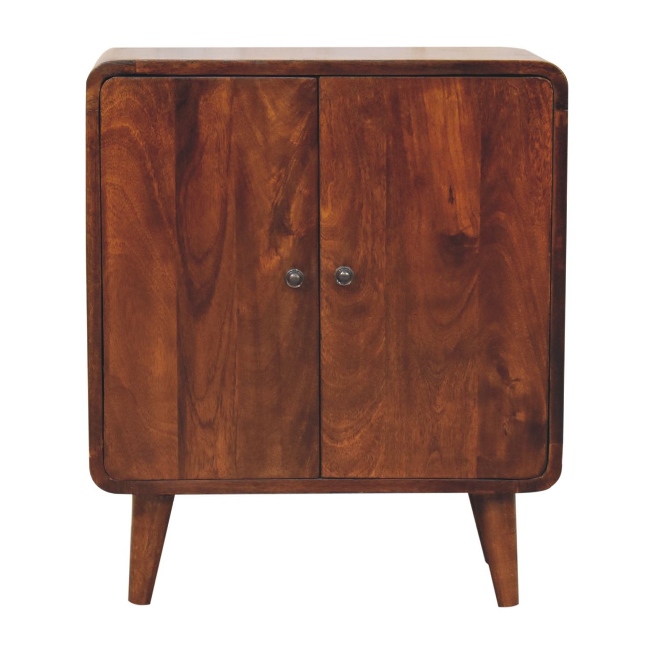 Compact Classic Chestnut 2 Drawer Solid Mango Wood Cabinet
