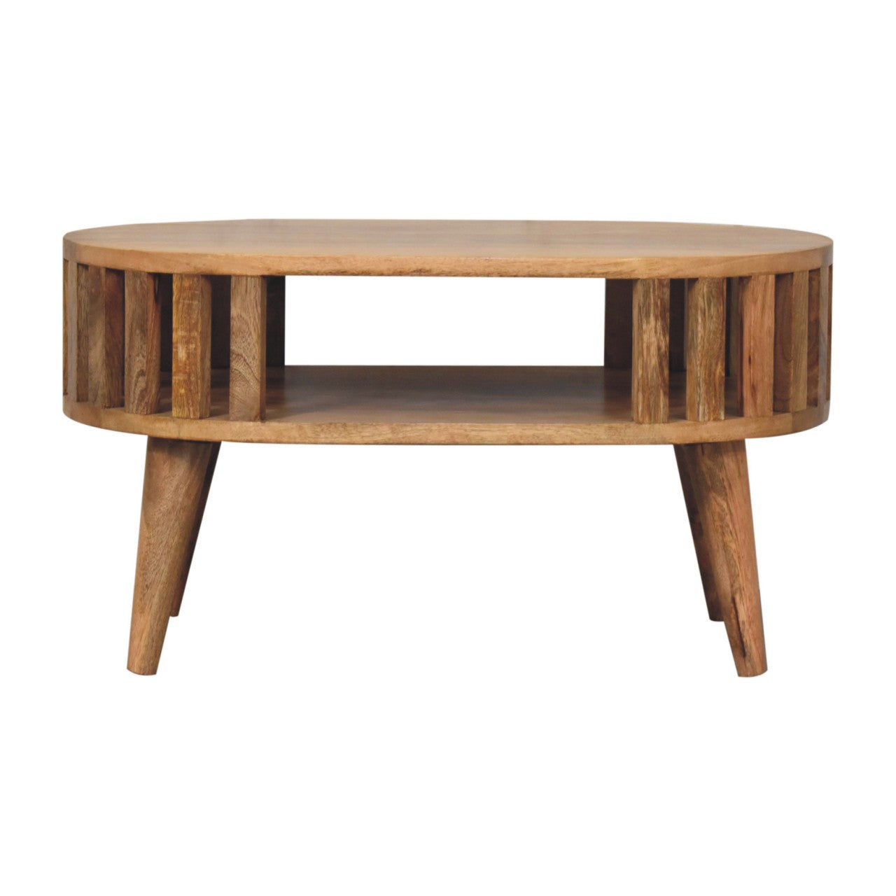 Compact Ariella Solid Mango Wood Coffee Table Natural Oak
