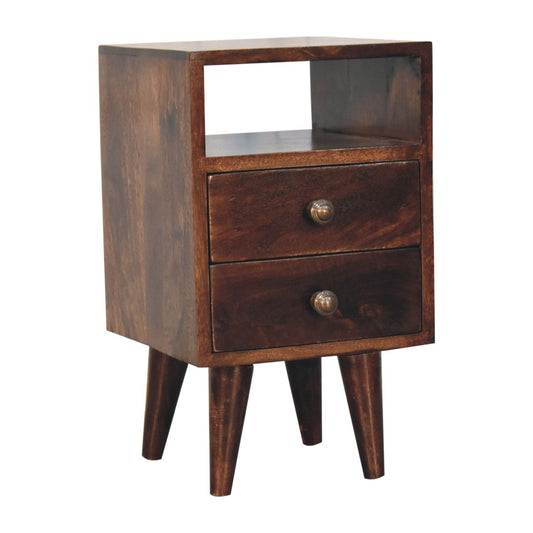 Compact California Walnut Classic Solid Mango Wood Bedside