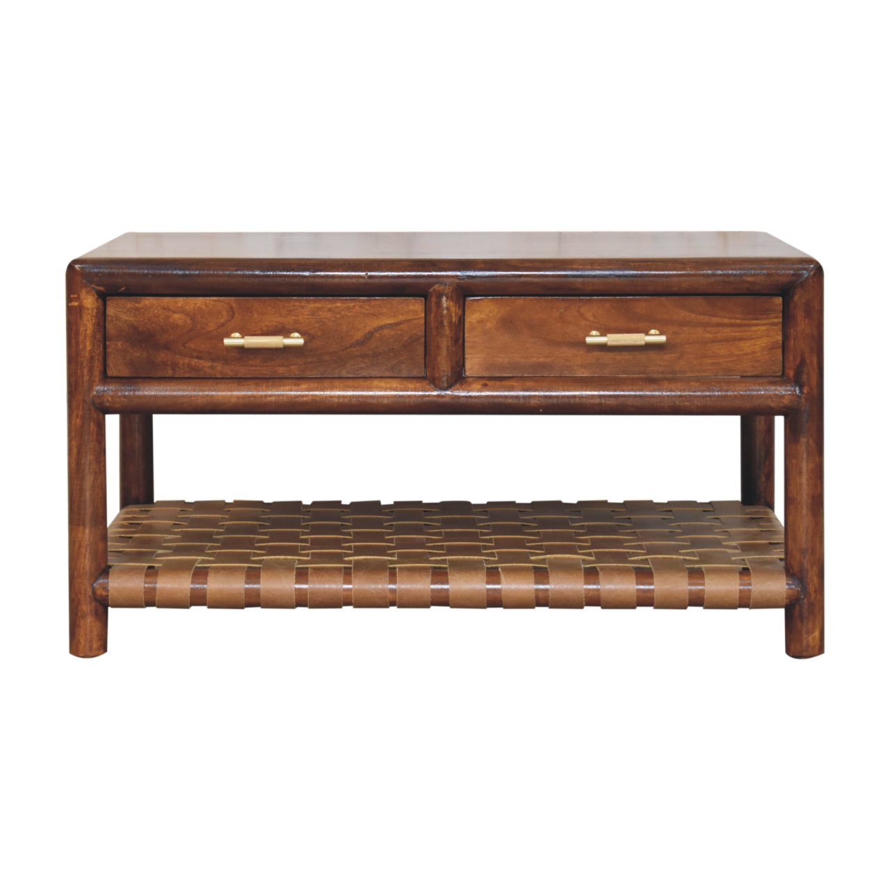 Regency Woven Front 4 Drawer Coffee Table Hidden Storage