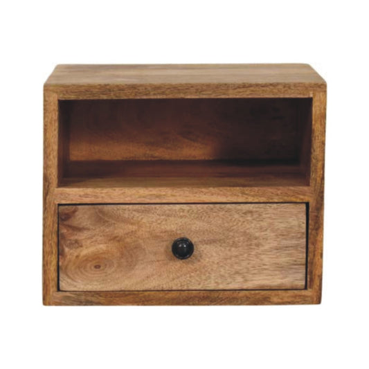 Solis Wall Mounted Solid Wood 1 Drawer Floating Nightstand Oak