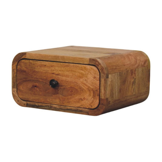 Avora Compact Wall Mounted Solid Wood 1 Drawer Nightstand Oak