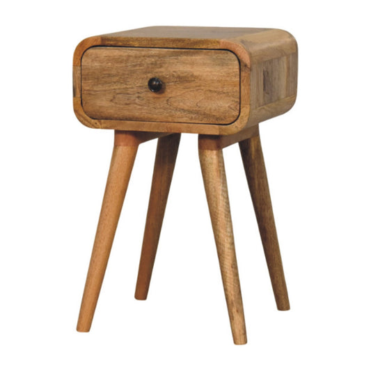 Avora Compact 1 Drawer Solid Mango Wood Bedside Cabinet Oak
