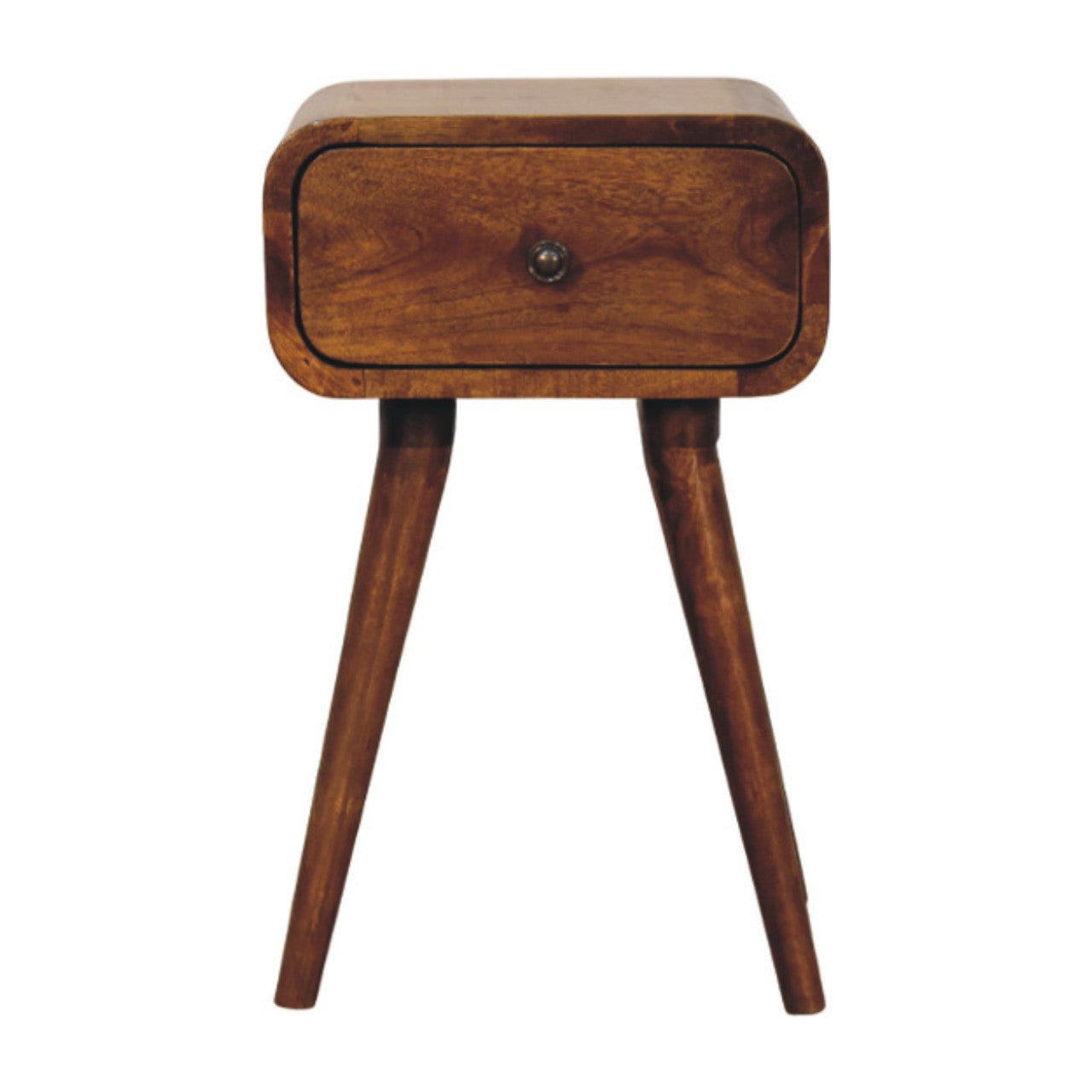 Avora Compact 1 Drawer Solid Mango Wood Bedside Cabinet Chestnut