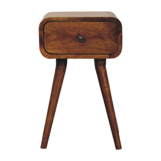 Avora Compact 1 Drawer Solid Mango Wood Bedside Cabinet Chestnut