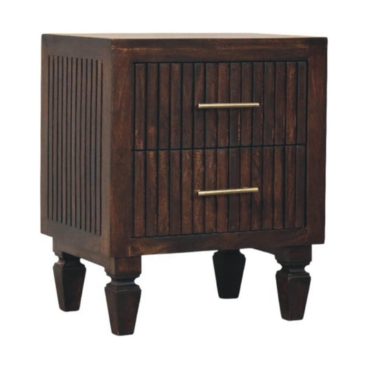 Belmont 2 Drawer Tan Boucle Upholstered Bedside Nightstand