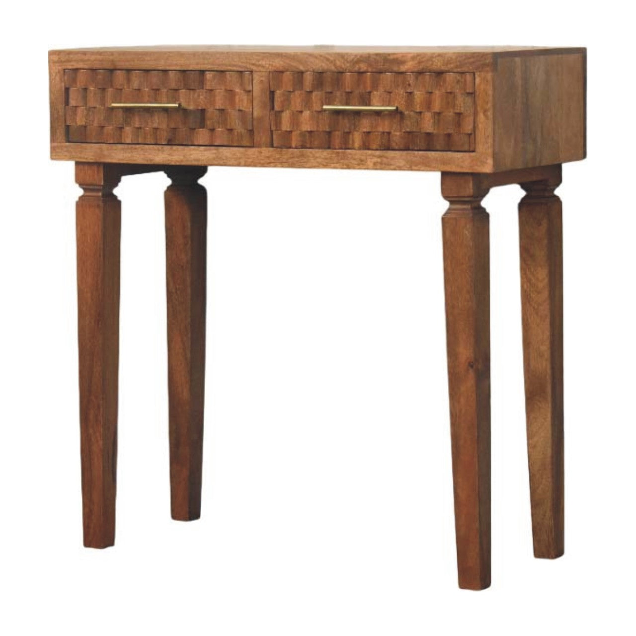 Cadiz Hand Carved Twin Drawer Console Table Solid Mango Wood