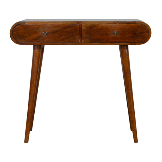 London Style Solid Mango Wood Hallway Console Table Chestnut