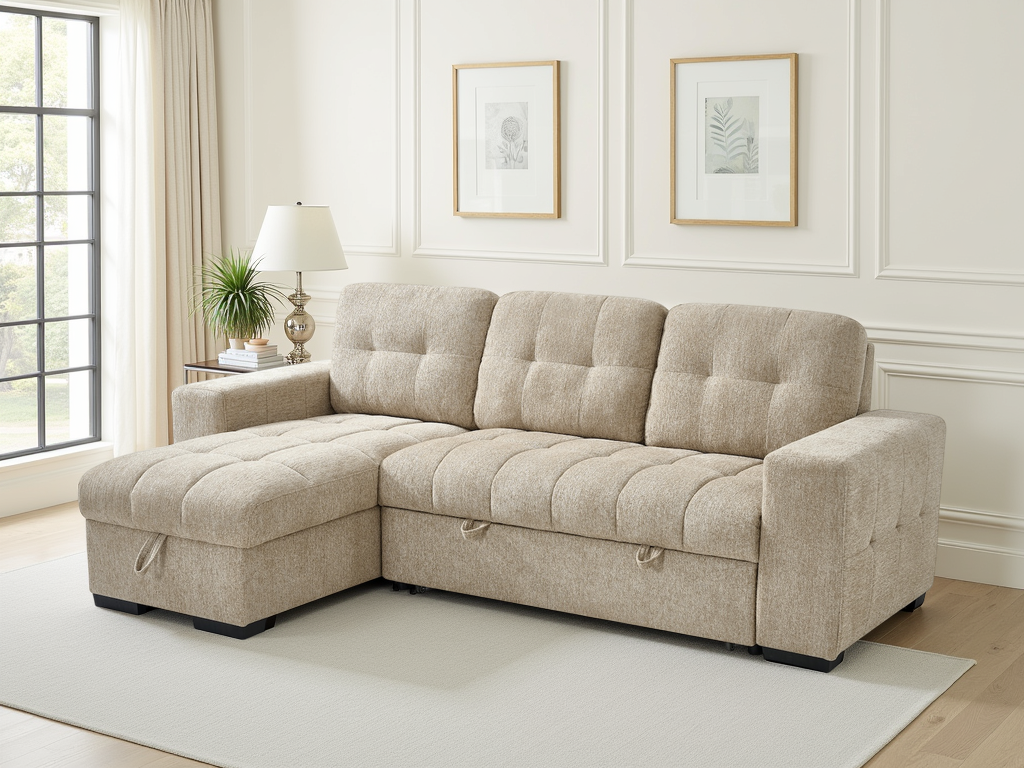Palermo Universal Corner Sofabed Beige