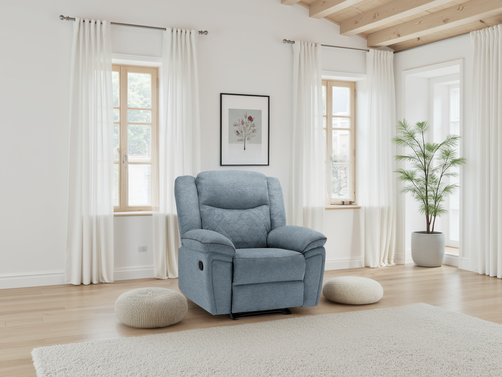 Myra Recliner Sofa Grey Fabric Armchair