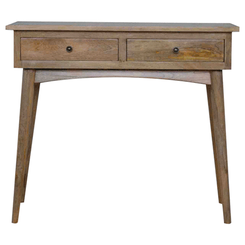 Nordic 2 Drawer Solid Mango Wood Hallway Console Table