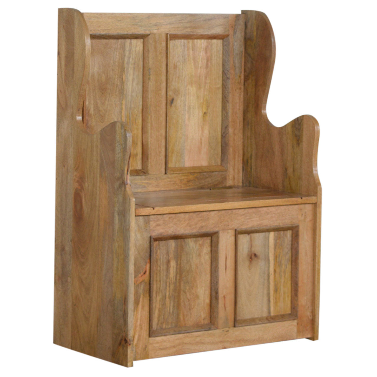 Monks Hallway Bench with Lift-Up Boot Storage Solid Mango Wood