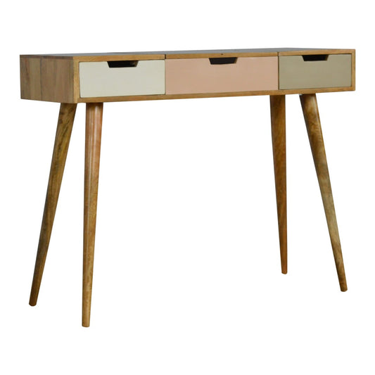 Blush Pink Gradient Hand Painted Mango Wood Dressing Table